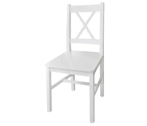 Söögitoolid 4 Tk, Valge, Männipuit