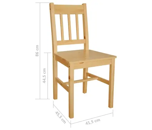 Virtuves Krēsli, 4 Gab., Priedes Koks Vidaxl