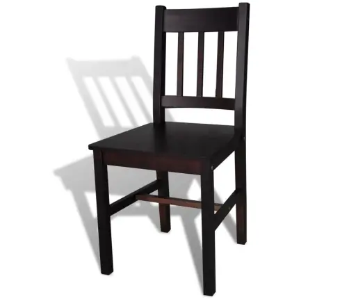 Söögitoolid 4 Tk, Tumepruun, Männipuit