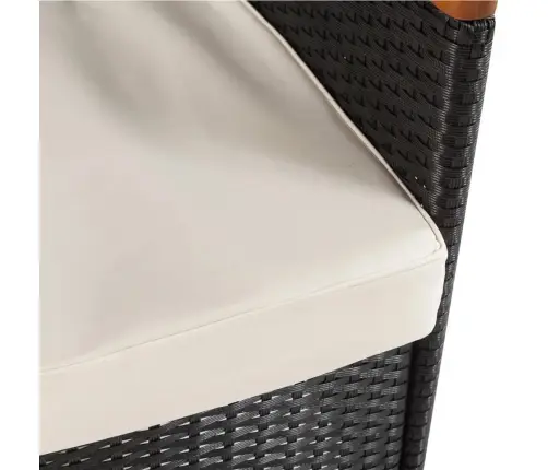 5-Daļīgs Dārza Mēbeļu Komplekts Ar Matračiem, Pe Pinums, Melns Vidaxl