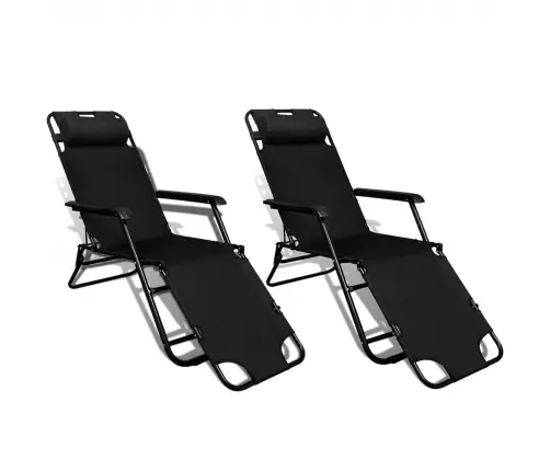 Dārza Krēsls Melna Audums Vidaxl