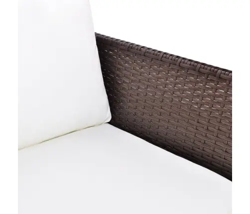 3-Osaline Aiamööbli Komplekt Patjadega, Polürotang, Pruun