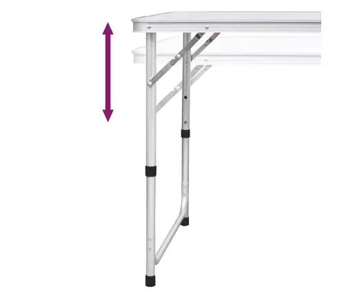 Saliekams Kempinga Galds Un 6 Taburetes, Regulējams Augstums, 180X60Cm