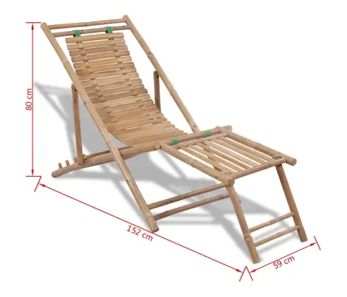 Lauko Terasos Krėslas Su Pakoju, Bambukas