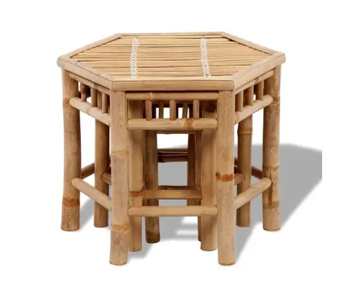 Dārza Taburetes, 3 Gab., Bambuss Vidaxl Dārza Taburetes, 3 Gab., Bambuss Vidaxl