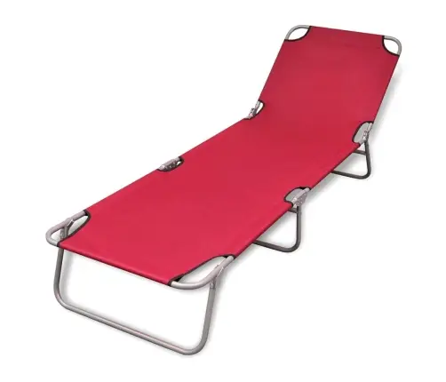 Saliekams Sauļošanās Zvilnis, Pulverkrāsots Tērauds, Sarkans Vidaxl