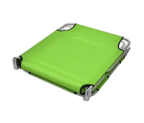 Saliekams Sauļošanās Zvilnis Ar Galvas Spilvenu, Tērauds, Zaļš Vidaxl