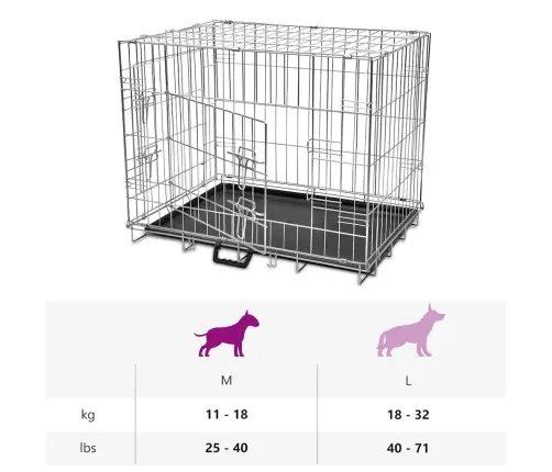 Sulankstomas Metalinis Šunų Narvas, M