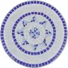 Bistro Galds, 60 Cm, Zila Un Balta Mozaīka Vidaxl