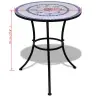 Bistro Galds, 60 Cm, Zila Un Balta Mozaīka Vidaxl