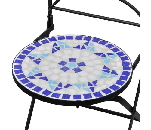 Saliekami Bistro Krēsli, 2 Gab., Keramika, Zili Un Balti Vidaxl