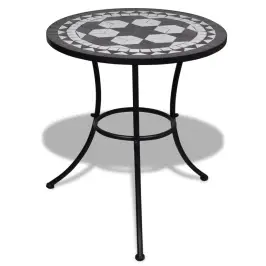 Bistro Galds, 60 Cm, Melna Un Balta Mozaīka Vidaxl