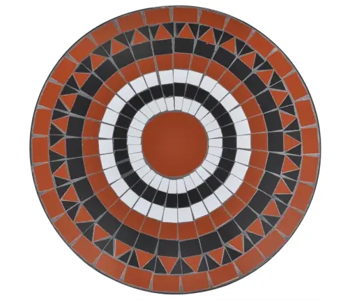 Bistro Galds, 60 Cm, Sarkanbrūna Un Balta Mozaīka Vidaxl