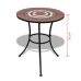 Bistro Galds, 60 Cm, Sarkanbrūna Un Balta Mozaīka Vidaxl