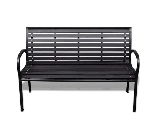 Dārza Sols, 125 Cm, Tērauds Un Wpc, Melns Vidaxl