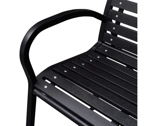 Dārza Sols, 125 Cm, Tērauds Un Wpc, Melns Vidaxl