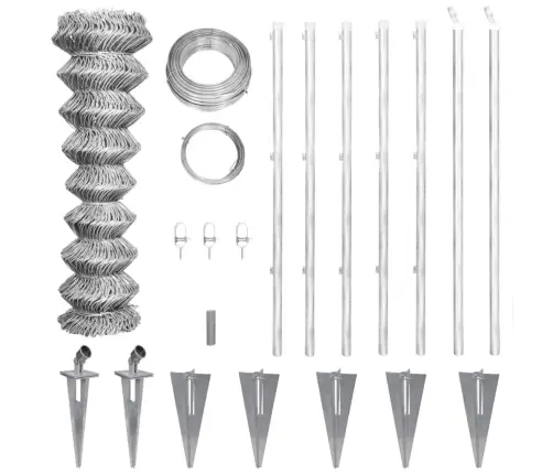Stiepļu Žogs Ar Stabiem, Mietiņiem, Cinkots Tērauds, 15X1,5 M Vidaxl