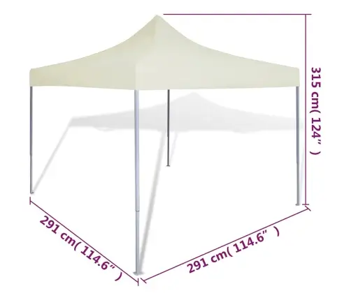 Saliekama Telts, Krēmkrāsā, 3X3 M Vidaxl