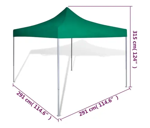 Saliekama Telts, 3X3 M, Zaļa Vidaxl