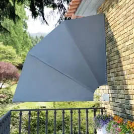 Saliekama Balkona Sānu Markīze, Pelēka, 210X210 Cm Vidaxl