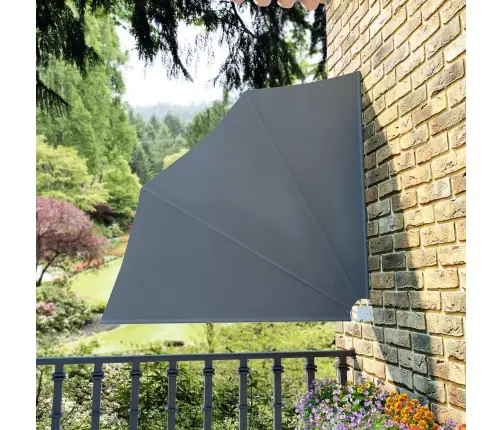 Sulankstoma Šoninė Balkono Markizė, Pilka, 140X140Cm