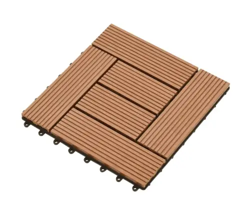 Wpc Flīzes Terasēm 30X30Cm 11 Gab -1M² Brūnas