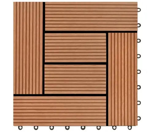 Wpc Flīzes Terasēm 30X30Cm 11 Gab -1M² Brūnas