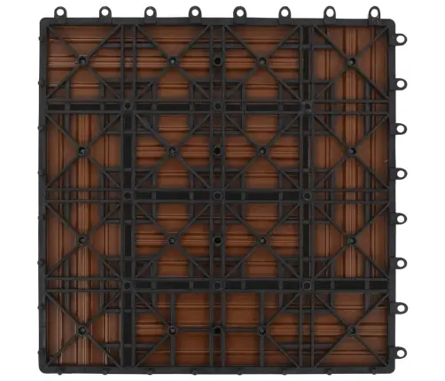 Wpc Flīzes Terasēm 30X30Cm 11 Gab -1M² Brūnas