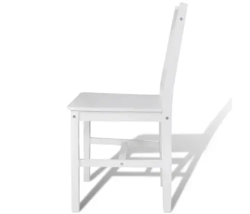 Valgomojo Kėdės, 6 Vnt., Baltos, Pušies Mediena