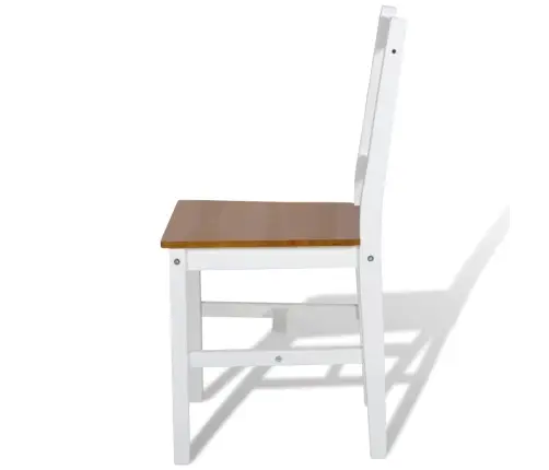 Valgomojo Kėdės, 6 Vnt., Baltos, Pušies Mediena