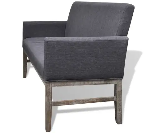 Sols Ar Atzveltni, Auduma Apdare, Tumši Pelēks  Vidaxl