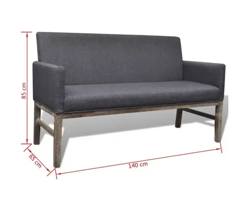 Sols Ar Atzveltni, Auduma Apdare, Tumši Pelēks  Vidaxl