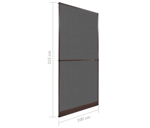 Kukaiņu Siets Durvīm, Ar Eņģēm, 100X215 Cm, Brūns Vidaxl