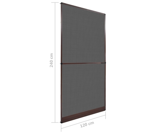 Kukaiņu Siets Durvīm, Ar Eņģēm, 120X240 Cm, Brūns Vidaxl