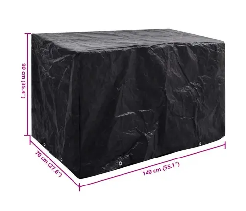 Dārza Mēbeļu Pārvalks, 8 Gredzeni, 140X70X90 Cm Vidaxl