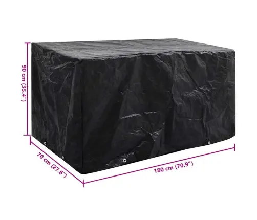 Dārza Mēbeļu Pārklājs, 8 Gredzeni, 180X70X90 Cm Vidaxl