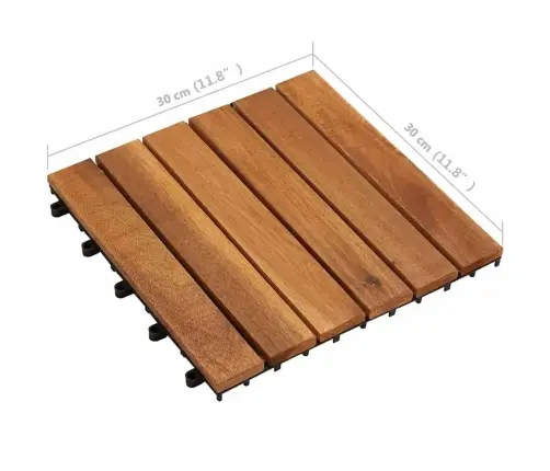 Terases Flīzes, 10 Gab., 30X30 Cm, Akācijas Koks  Vidaxl
