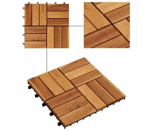 Terases Flīzes, 10 Gab., 30X30 Cm, Akācijas Koks Vidaxl