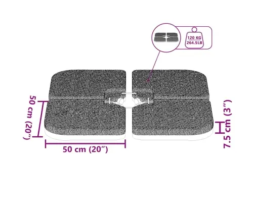 Pārvietojama Saulessarga Pamatne, Pildāma Ar Smiltīm/Ūdeni, 60 L