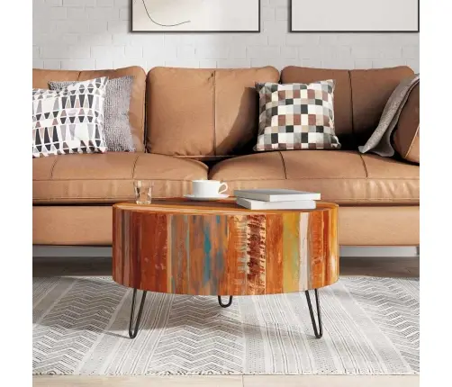 Ümmargune Kohvilaud Taastatud Puidust