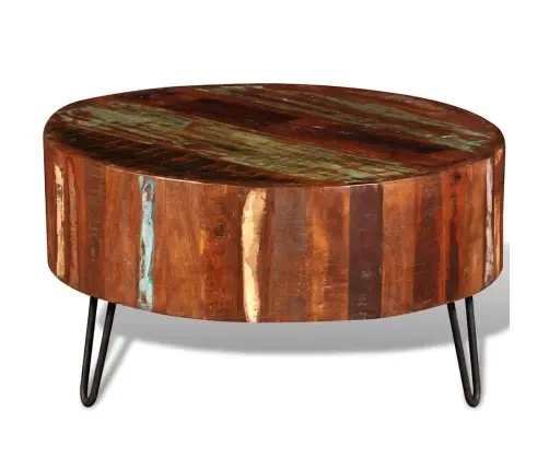 Ümmargune Kohvilaud Taastatud Puidust