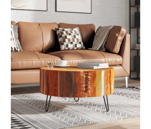 Ümmargune Kohvilaud Taastatud Puidust