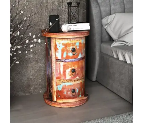 Perdirbtos Masyvios Medienos Spintelė Su 3 Stalčiais