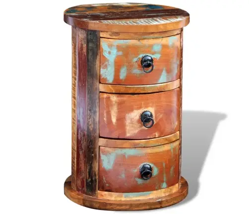 Perdirbtos Masyvios Medienos Spintelė Su 3 Stalčiais