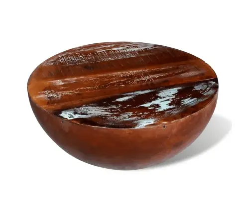 Kafijas Galdiņš, Bļodas Forma, Tērauda Pamatne,Pārstrādāts Koks  Vidaxl