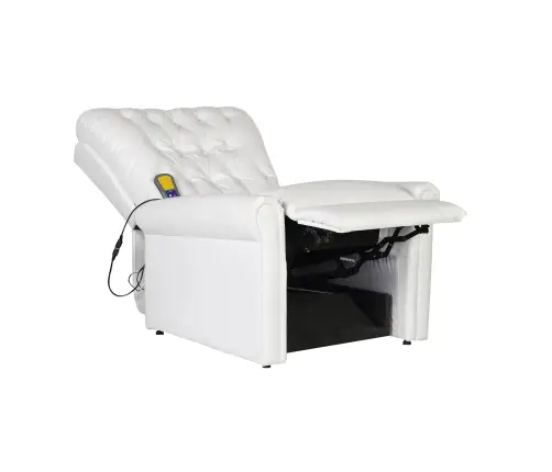 Elektriskais Masāžas Krēsls Krēmkrāsas Balts 78 X 148 X 71 Cm Vidaxl