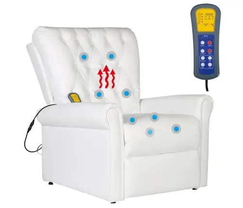 Elektriskais Masāžas Krēsls Krēmkrāsas Balts 78 X 148 X 71 Cm Vidaxl