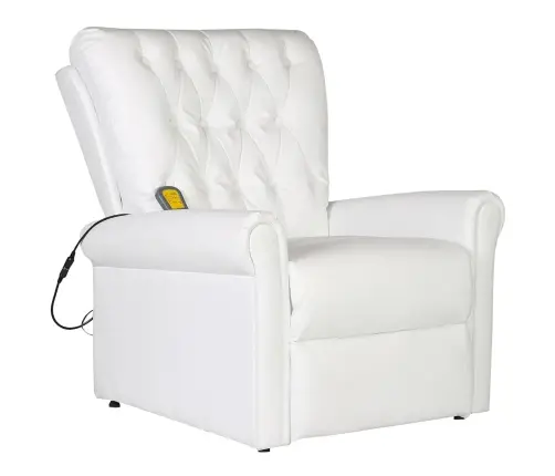 Elektriskais Masāžas Krēsls Krēmkrāsas Balts 78 X 148 X 71 Cm Vidaxl