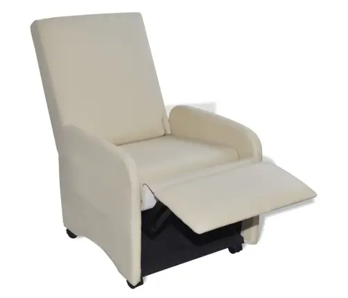 Saliekams Atpūtas Krēsls, Krēmkrāsas Mākslīgā Āda Vidaxl