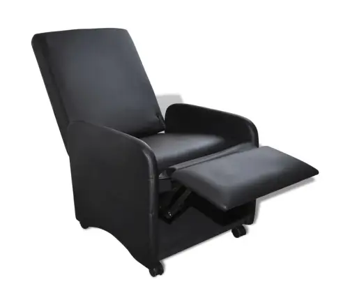 Saliekams Atpūtas Krēsls, Melna Mākslīgā Āda Vidaxl